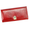Dámska peňaženka Gregorio GL-122 Prírodná koža červená veľká s ozdobnou sponou a ochranou RFID Dámska peňaženka Gregorio GL-122 Prírodná koža červená veľká s ozdobnou sponou a ochranou RFID
