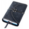 Obal na knihu se sponou s nýty XL Černý semiš Obal na knihu se sponou s nýty XL Černý semiš