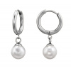 B-TOP Dámske náušnice z nerezovej ocele krúžky s perlou Druh barvy: Stříbrná B-TOP Dámske náušnice z nerezovej ocele krúžky s perlou Druh barvy: Stříbrná