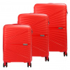 Pierre Cardin červený tvrdostenný 3-dielny kufor set 55/65/75 cm Pierre Cardin červený tvrdostenný 3-dielny kufor set 55/65/75 cm