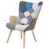 AK-304 PW2, Relaxačné kreslo ušiak, viacfarebné patchwork, látka AK-304 PW2, Relaxačné kreslo ušiak, viacfarebné patchwork, látka