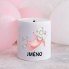 Domovi Biela keramická pokladnička s menom Potápač ružový 9cm Domovi Biela keramická pokladnička s menom Potápač ružový 9cm