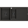 Mexen Andres, granitový drez 1000x500x200 mm, 1,5-komorový, čierna so zlatou metalízou a čiernym sifónom, 6515101510-75-B Mexen Andres, granitový drez 1000x500x200 mm, 1,5-komorový, čierna so zlatou metalízou a čiernym sifónom, 6515101510-75-B