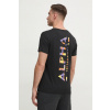Bavlnené tričko Alpha Industries pánske, čierna farba, s potlačou, 128507CP L Bavlnené tričko Alpha Industries pánske, čierna farba, s potlačou, 128507CP L