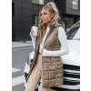 Dámska prešívaná vesta s kapucňou TY5258 zlatá - Fashion Street L Dámska prešívaná vesta s kapucňou TY5258 zlatá - Fashion Street L