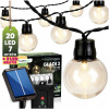 Solárna záhrada Girland 20 LED balkónové dekoračné gule 7,36 m 3000K Teplá biela GLADI 3 LUMILED Solárna záhrada Girland 20 LED balkónové dekoračné gule 7,36 m 3000K Teplá biela GLADI 3 LUMILED