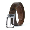 Kožený opasok s dezénom SILVERLINE CROCO, šírka 3,3 cm, Tmavo hnedý (VSILVERLINE-CR) Kožený opasok s dezénom SILVERLINE CROCO, šírka 3,3 cm, Tmavo hnedý (VSILVERLINE-CR)