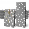 50x DARČEKOVÉ TAŠKY KOCKOVANÉ 10x6x26 SIVÉ s Bodkami na NARODENINY SLADKOSTI 50x DARČEKOVÉ TAŠKY KOCKOVANÉ 10x6x26 SIVÉ s Bodkami na NARODENINY SLADKOSTI