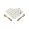 Miniland Sada podbradníka a dreveného príboru Bunny krémová Miniland Sada podbradníka a dreveného príboru Bunny krémová