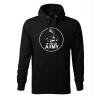 DRAGOWA pánska mikina s kapucňou muscle army biceps, čierna 320g/m2 - XXL DRAGOWA pánska mikina s kapucňou muscle army biceps, čierna 320g/m2 - XXL