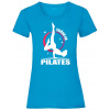 Tričko na pilates - Azúrovo modrá Tričko na pilates - Azúrovo modrá