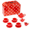 Bigjigs Toys Červený bodkovaný čajový set Bigjigs Toys Červený bodkovaný čajový set