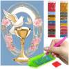 Haft Diamentowy Diamond Painting mozaika biele holuby darček na sväté prijímanie Haft Diamentowy Diamond Painting mozaika biele holuby darček na sväté prijímanie