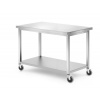 Pojazdný stôl s policou – skrutkovaný, HENDI, Kitchen Line, 1200x600x(H)850mm Pojazdný stôl s policou – skrutkovaný, HENDI, Kitchen Line, 1200x600x(H)850mm