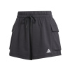 adidas Essentials Small Logo French Terry Cargo Shorts Womens Black/White M (12-14) adidas Essentials Small Logo French Terry Cargo Shorts Womens Black/White M (12-14)