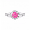 Strieborný prsteň s okrúhlym opálom a kryštálmi Swarovski Light Fuchsia malý Strieborný prsteň s okrúhlym opálom a kryštálmi Swarovski Light Fuchsia malý