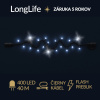 LongLife led svetelná reťaz vonkajšia flash - 400led - 40m studená biela/ flash prebliknutie studená biela - čierny kábel LongLife led svetelná reťaz vonkajšia flash - 400led - 40m studená biela/ flash prebliknutie studená biela - čierny kábel
