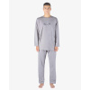 GINA Pánske dlhé úpletové pyžamo | 79151P - šedá tm. šedá, XXL GINA Pánske dlhé úpletové pyžamo | 79151P - šedá tm. šedá, XXL