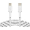 BELKIN kabel oplétaný USB-C - USB-C, 1m, bílý CAB004bt1MWH BELKIN kabel oplétaný USB-C - USB-C, 1m, bílý CAB004bt1MWH