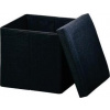 HOMESTYLING Taburet s úložným priestorom velvet 38 x 38 cm čierna HOMESTYLING Taburet s úložným priestorom velvet 38 x 38 cm čierna