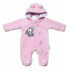 Baby Nellys Chlpáčkový overálek s kapucňou, Cute Bunny - svetlo ružový, veľ. 68 Baby Nellys Chlpáčkový overálek s kapucňou, Cute Bunny - svetlo ružový, veľ. 68