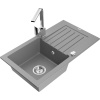 Mexen Pablo žulový jednodrez s odkvapkávačom a kuchynskou batériou Rita, sivý - 6510-71-670300-00 Mexen Pablo žulový jednodrez s odkvapkávačom a kuchynskou batériou Rita, sivý - 6510-71-670300-00