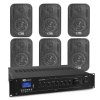 Power Dynamics sada vonkajších reproduktorov - 6x čierne 60W reproduktory a 100V zosilňovač - Bluetooth & mp3 prehrávač Power Dynamics sada vonkajších reproduktorov - 6x čierne 60W reproduktory a 100V zosilňovač - Bluetooth & mp3 prehrávač