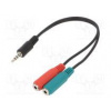 Kabel Jack 3,5mm 4pin vidlice,Jack 3,5mm zásuvka x2 0,2m Kabel Jack 3,5mm 4pin vidlice,Jack 3,5mm zásuvka x2 0,2m