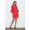 Červené voľné šaty so zdobenými rukávmi M564 S Červené voľné šaty so zdobenými rukávmi M564 S
