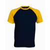 Pánske tričko Kariban BASE BALL - navy-žlté, S Pánske tričko Kariban BASE BALL - navy-žlté, S