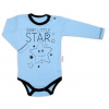 Baby Nellys Body dlhý rukáv, modré, Baby Little Star, veľ. 74 Baby Nellys Body dlhý rukáv, modré, Baby Little Star, veľ. 74