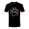 Psie labka dúhová - Tričko detské bavlnené - 104-110cm / 3-4 roky ( Čierna ) Psie labka dúhová - Tričko detské bavlnené - 104-110cm / 3-4 roky ( Čierna )
