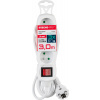 Strend Pro Kábel DG-F803BK L-3 m, predlžovací, biely, 3x zásuvka + vypínač Strend Pro Kábel DG-F803BK L-3 m, predlžovací, biely, 3x zásuvka + vypínač