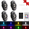 Bezdrôtová LED Stroboskopická Lampa, Silná, 8 farieb, USB 4 kusy Bezdrôtová LED Stroboskopická Lampa, Silná, 8 farieb, USB 4 kusy