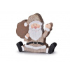 Dekorácia drevo 115x110mm Santa, prírodná s glitrom, biela, hnedá Dekorácia drevo 115x110mm Santa, prírodná s glitrom, biela, hnedá