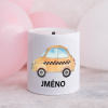 Domovi Biela keramická pokladnička s menom Taxi 9cm Domovi Biela keramická pokladnička s menom Taxi 9cm