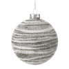 ArtFir Vianočná dekorácia GUĽA 483B | sklenená béžová/biela 10 cm ArtFir Vianočná dekorácia GUĽA 483B | sklenená béžová/biela 10 cm