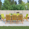 Prolenta Maison Exclusive Skladacie záhradné stoličky s vankúšmi 8 ks z masívneho teakového dreva