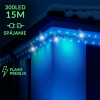 Vianočná led svetelná reťaz vonkajšia FLASH - na spájanie - 300led - 15m - modrá / studená biela Vianočná led svetelná reťaz vonkajšia FLASH - na spájanie - 300led - 15m - modrá / studená biela