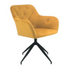 Tempo Kondela Otočná stolička, horčicová Velvet látka/čierna, VELEZA NEW Tempo Kondela Otočná stolička, horčicová Velvet látka/čierna, VELEZA NEW