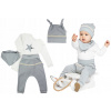 Detský komplet - Baby Set Nikol 86 ECRU, modrá, šedá 5 ks. (Nicol Holiday Layette Box 4CZ 86 L33A) Detský komplet - Baby Set Nikol 86 ECRU, modrá, šedá 5 ks. (Nicol Holiday Layette Box 4CZ 86 L33A)