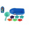 Súprava do vane plast lodička, sitko s morskými zvieratkami v sieťke Súprava do vane plast lodička, sitko s morskými zvieratkami v sieťke