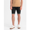Ombre Men's denim shorts with rolled up legs - black čierna M Ombre 5902228953074 Ombre Men's denim shorts with rolled up legs - black čierna M Ombre 5902228953074