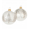 Vianočná guľa zdobená Stromček 8 cm 2 ks Vianočná guľa zdobená Stromček 8 cm 2 ks