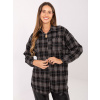 Čierna dámska károvaná flanelová košeľa s odnímateľnou brošňou IT-KS-GT9880.12P-black ONE SIZE Čierna dámska károvaná flanelová košeľa s odnímateľnou brošňou IT-KS-GT9880.12P-black ONE SIZE