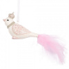 Clayre & Eef Bielo-ružová dekorácia vtáčik s pierkovým chvostíkom - 8*5*5 cm - Clayre & Eef Clayre & Eef Bielo-ružová dekorácia vtáčik s pierkovým chvostíkom - 8*5*5 cm - Clayre & Eef