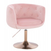 LuxuryForm DESIGN Kreslo MONTANA VELUR na zlatom tanieri - ružové LuxuryForm DESIGN Kreslo MONTANA VELUR na zlatom tanieri - ružové
