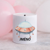 Domovi Biela keramická pokladnička s menom UFO 9cm Domovi Biela keramická pokladnička s menom UFO 9cm