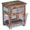 vidaXL Príručný stolík s 1 zásuvkou, recyklovaný masív 43x33x51 cm vidaXL Príručný stolík s 1 zásuvkou, recyklovaný masív 43x33x51 cm