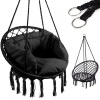 Okrúhle závesné hojdacie kreslo s vankúšom Comfort Plus, dom alebo záhrada, čierne Kik Okrúhle závesné hojdacie kreslo s vankúšom Comfort Plus, dom alebo záhrada, čierne Kik